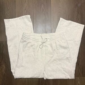 Aritzia Cozy Sweatfleece Boyfriend Wide Sweatpant, Large, Oatmeal